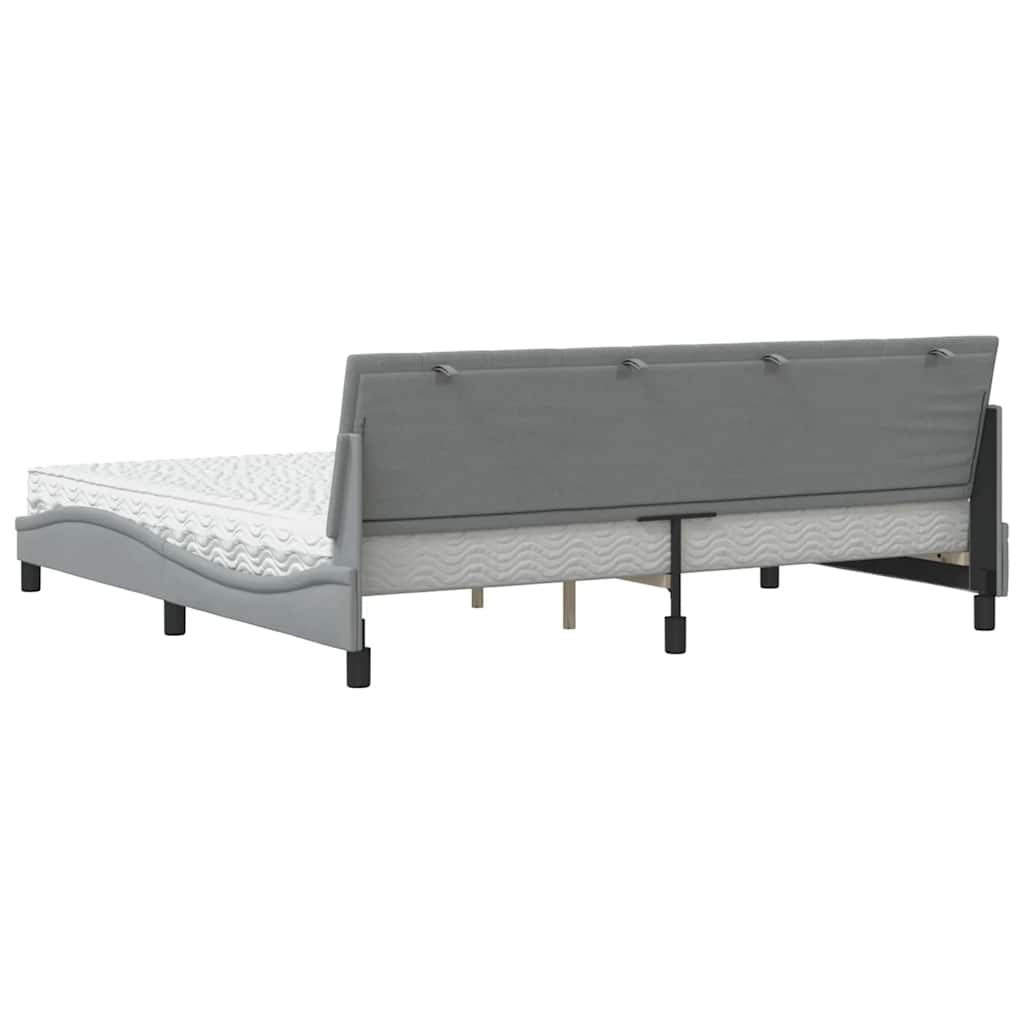 Bed met matras stof lichtgrijs 200x200 cm