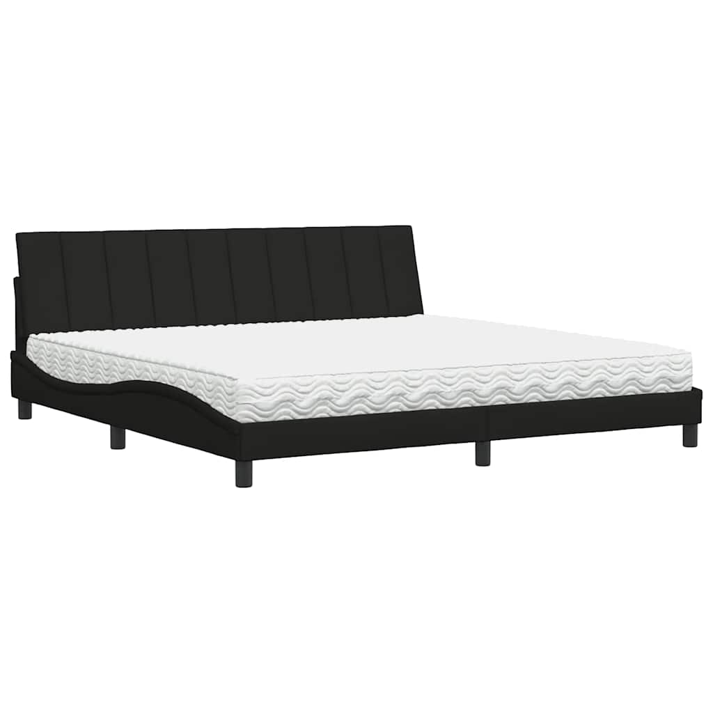 Bed met matras stof zwart 200x200 cm