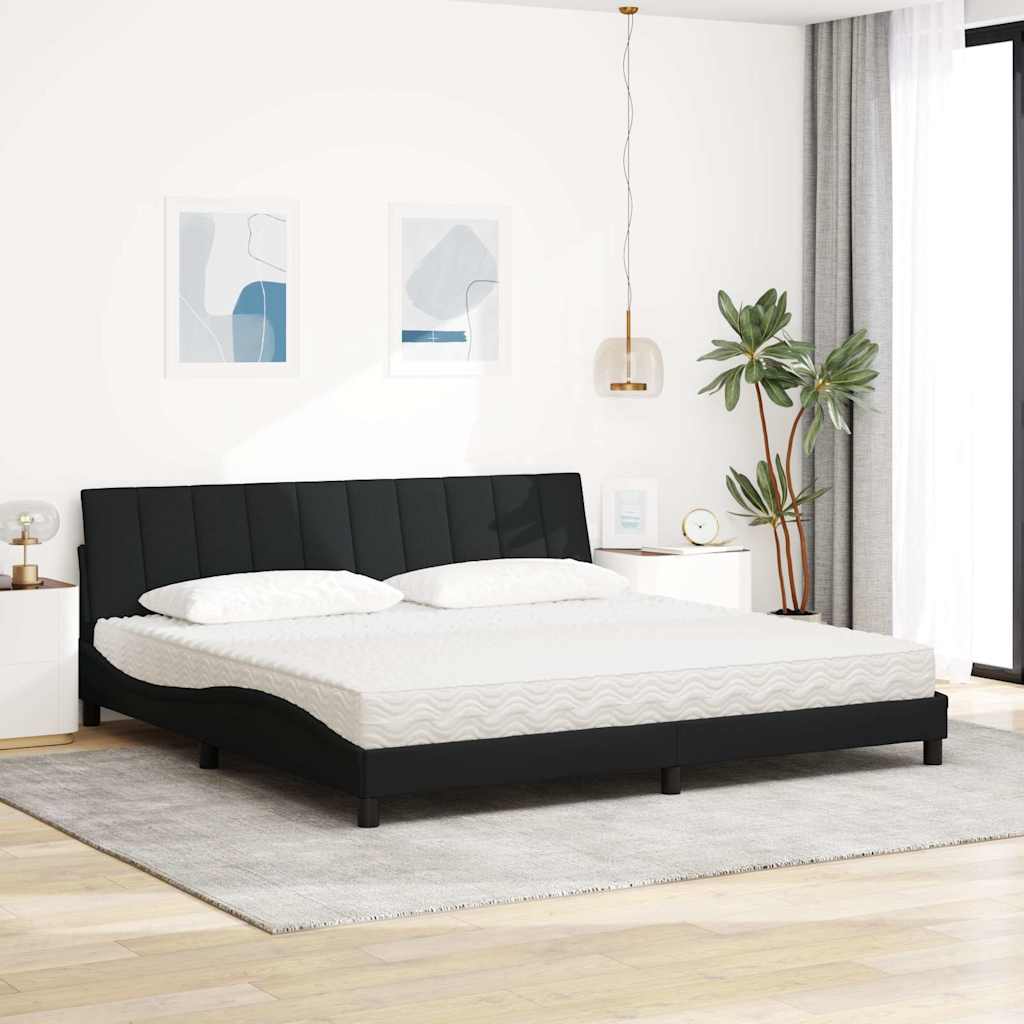 Bed met matras stof zwart 200x200 cm