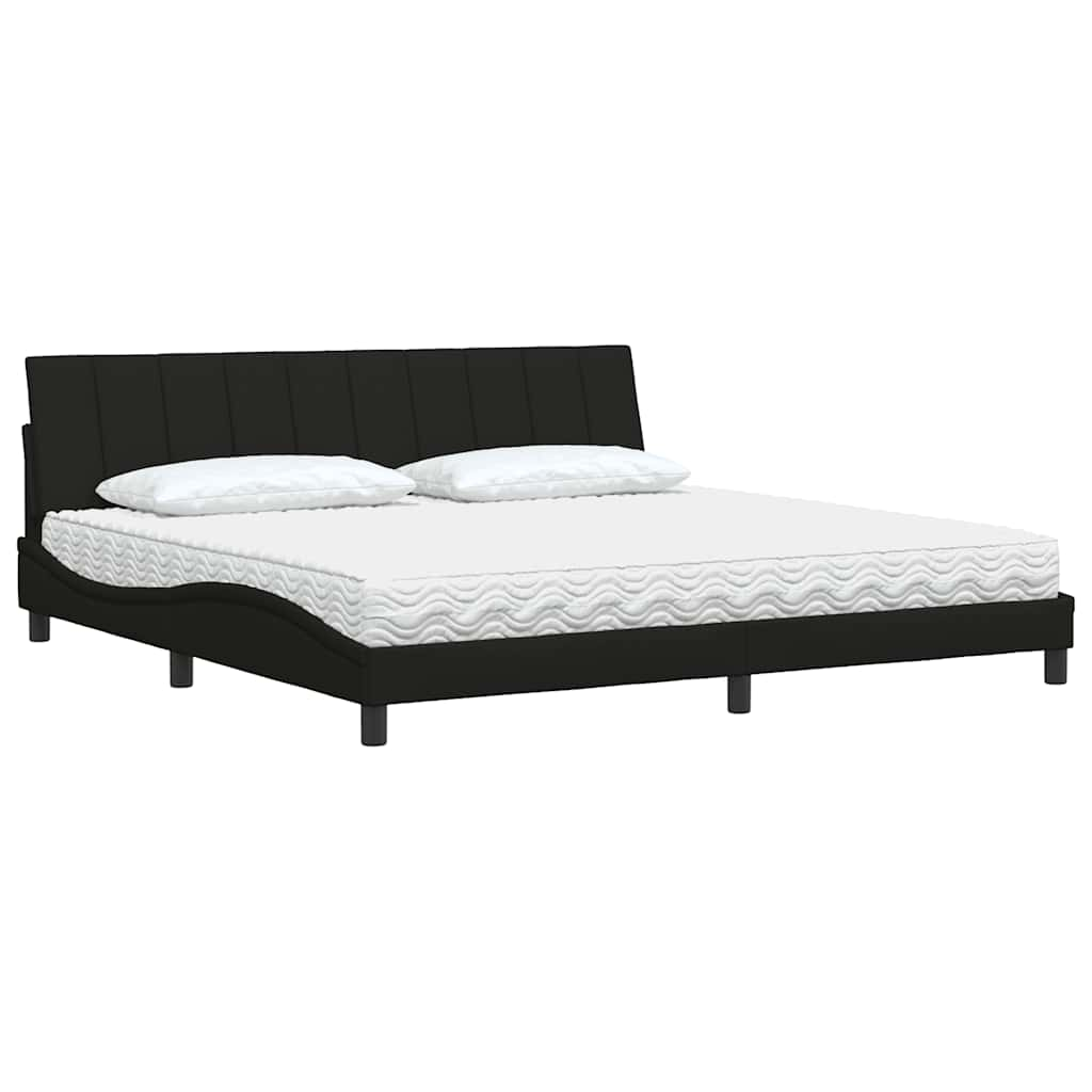 Bed met matras stof zwart 200x200 cm