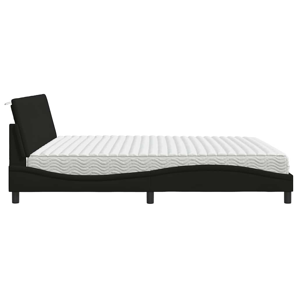 Bed met matras stof zwart 200x200 cm