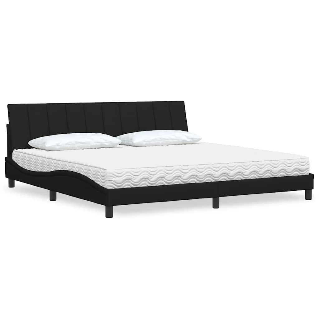 Bed met matras stof zwart 200x200 cm