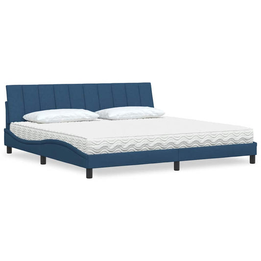 Bed met matras stof blauw 200x200 cm