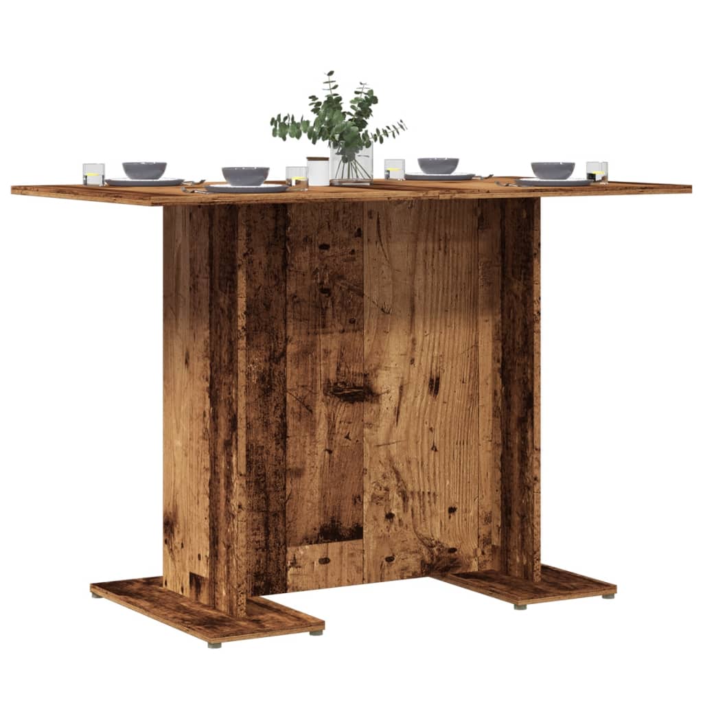 Eettafel 110x60x75 cm bewerkt hout oud houtkleurig