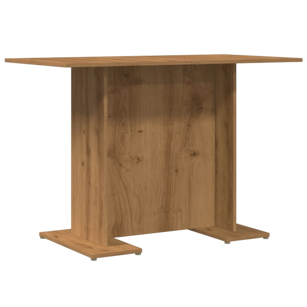 Eettafel 110x60x75 cm bewerkt hout artisanaal eikenkleurig