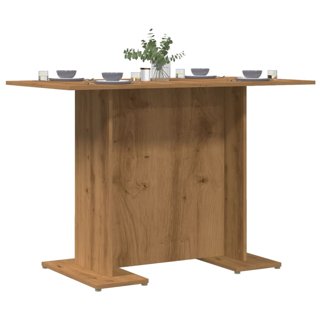 Eettafel 110x60x75 cm bewerkt hout artisanaal eikenkleurig