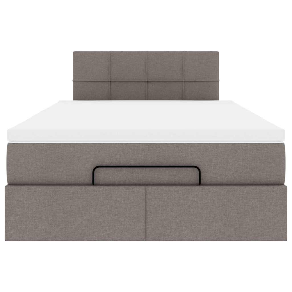 Ottoman bed met matras 120x200cm stof taupe