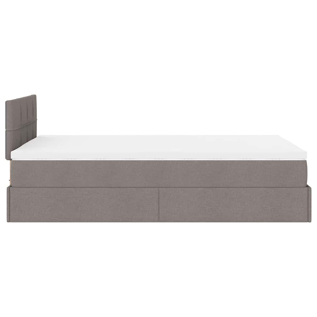 Ottoman bed met matras 120x200cm stof taupe