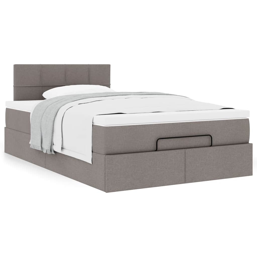 Ottoman bed met matras 120x200cm stof taupe