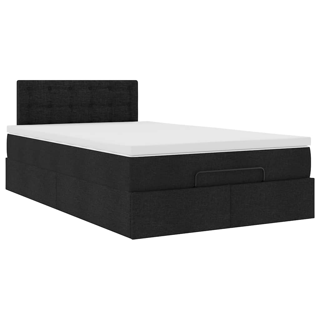 Ottoman bed met matras 120x190 cm stof zwart