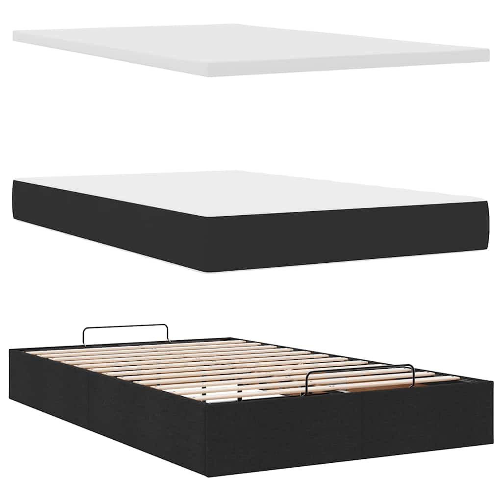 Ottoman bed met matras 120x190 cm stof zwart