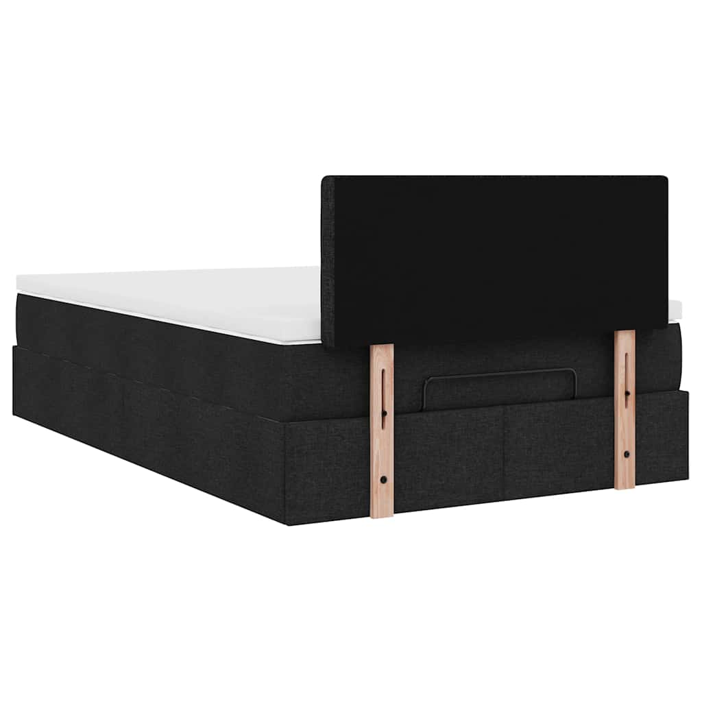 Ottoman bed met matras 120x190 cm stof zwart