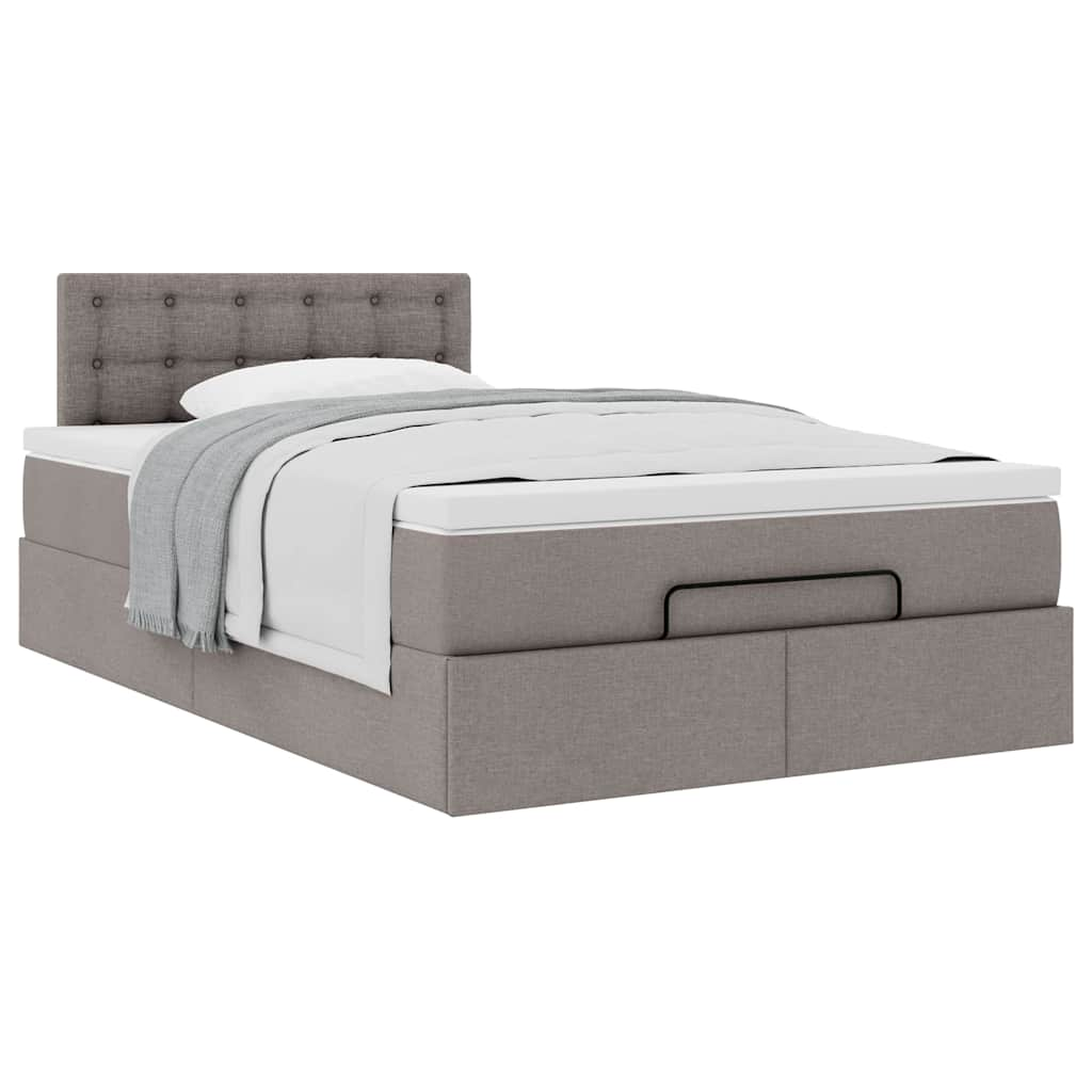 Ottoman bed met matras 120x190 cm stof taupe