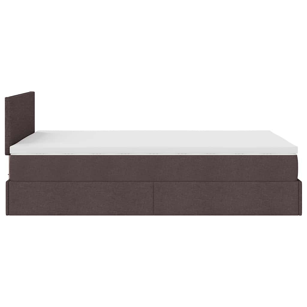 Ottoman bed met matras en LED's 120x190 cm stof donkerbruin