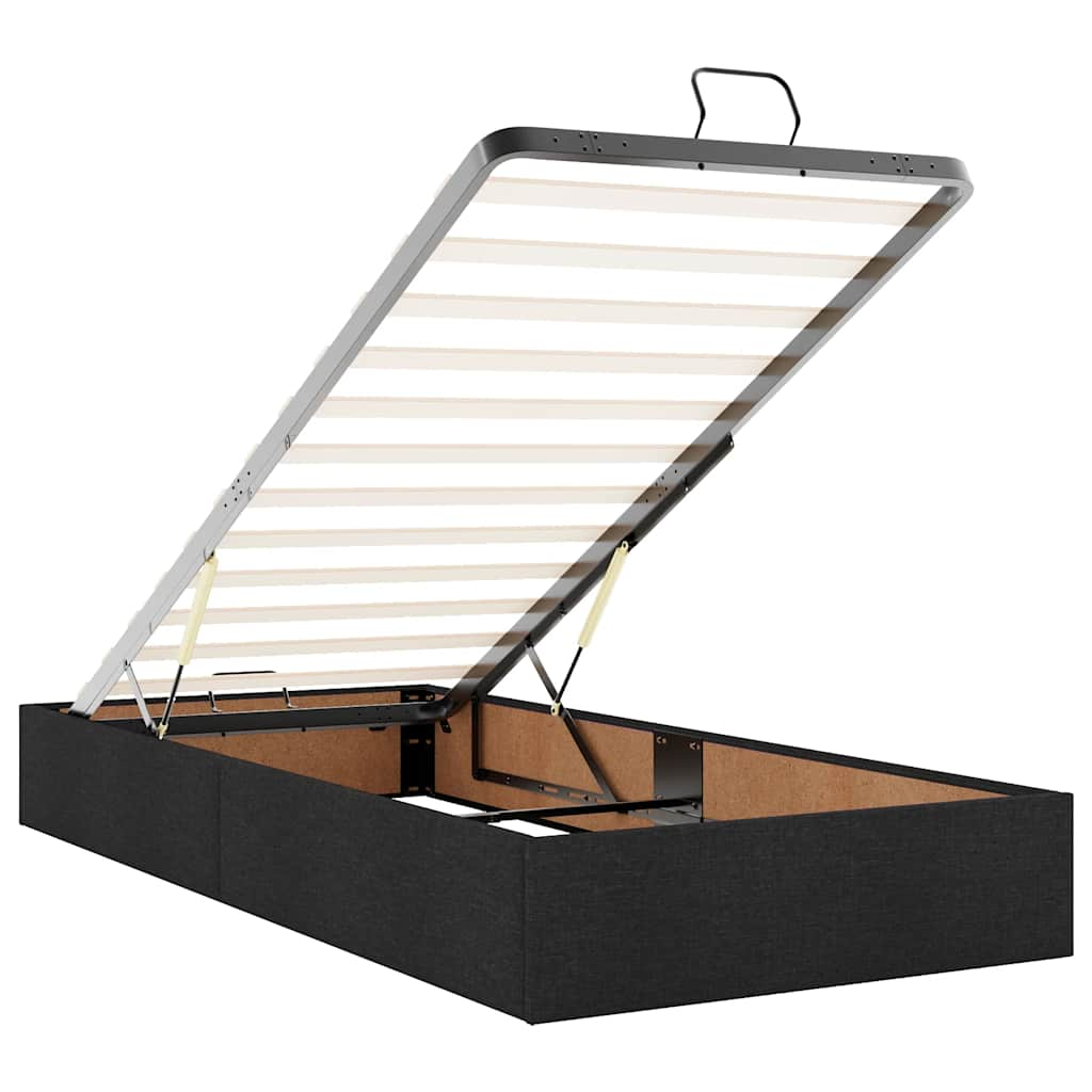 Ottoman bed met matrassen en LED's 160x200cm stof zwart