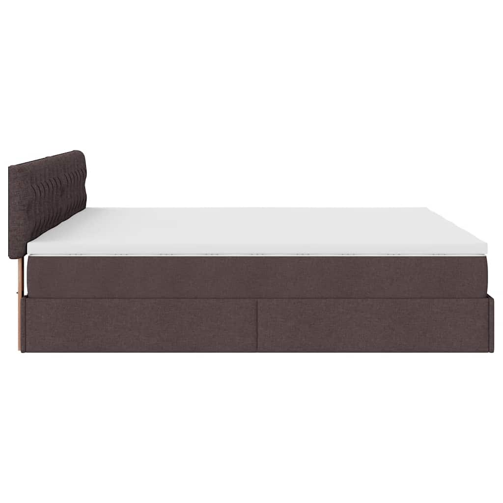 Ottoman bed met matrassen en LED's 160x200cm stof donkerbruin