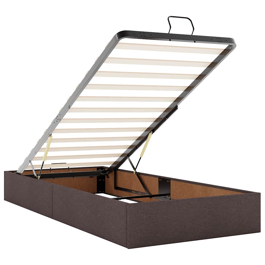 Ottoman bed met matrassen en LED's 160x200cm stof donkerbruin