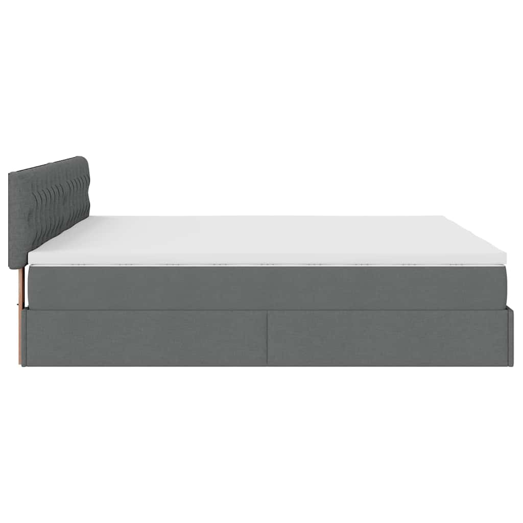 Ottoman bed met matrassen en LED's 180x200cm stof donkergrijs