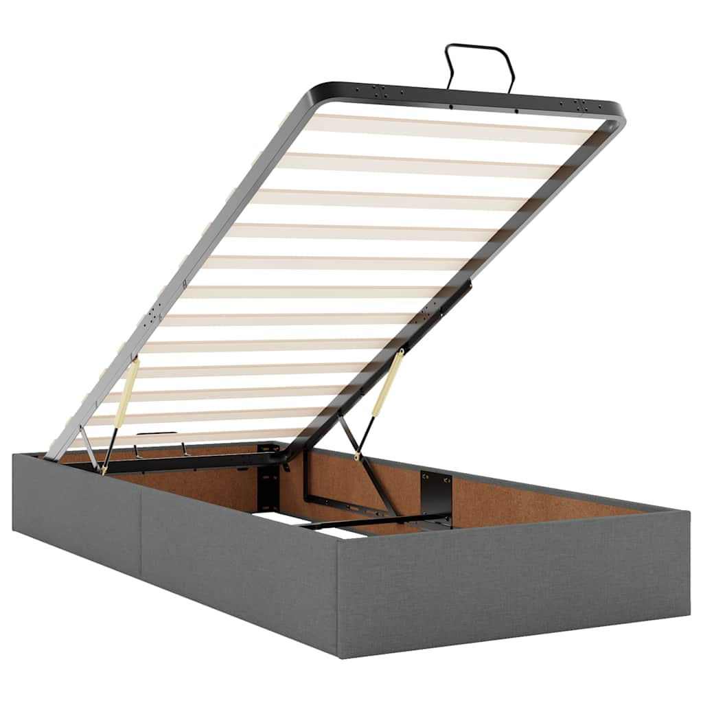 Ottoman bed met matrassen en LED's 180x200cm stof donkergrijs