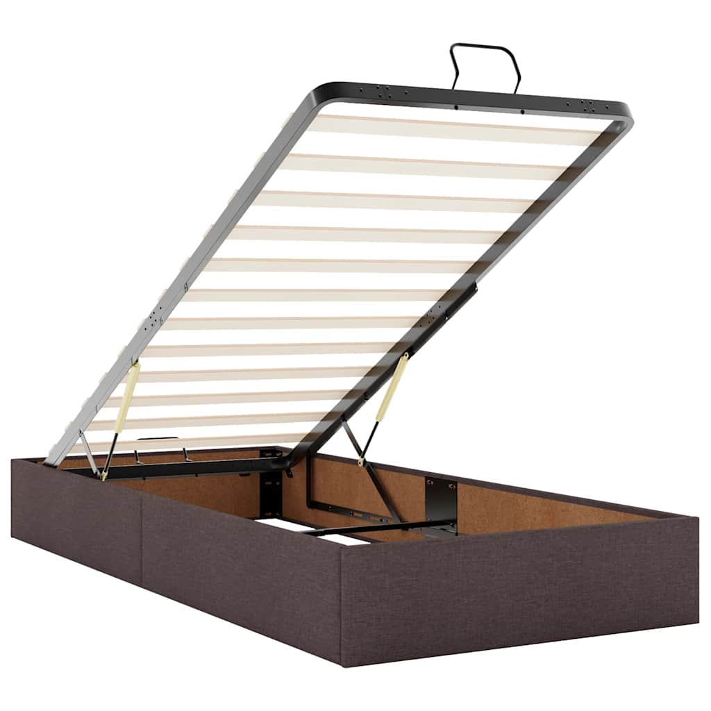 Ottoman bed met matrassen en LED's 180x200cm stof donkerbruin