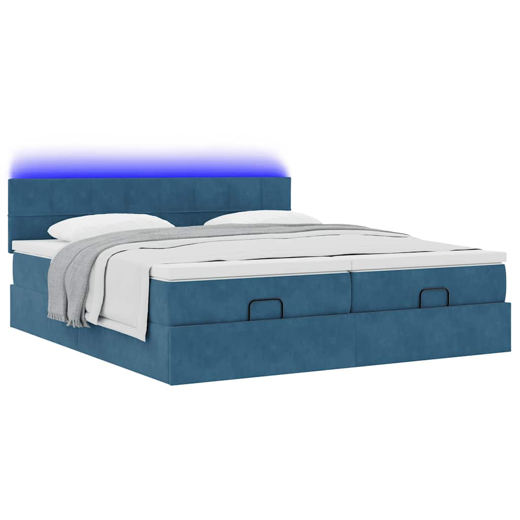 Ottoman bed met matrassen en LED's 160x200cm fluweel