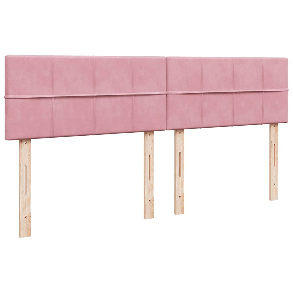 Ottoman bed met matrassen en LED's 160x200cm fluweel roze