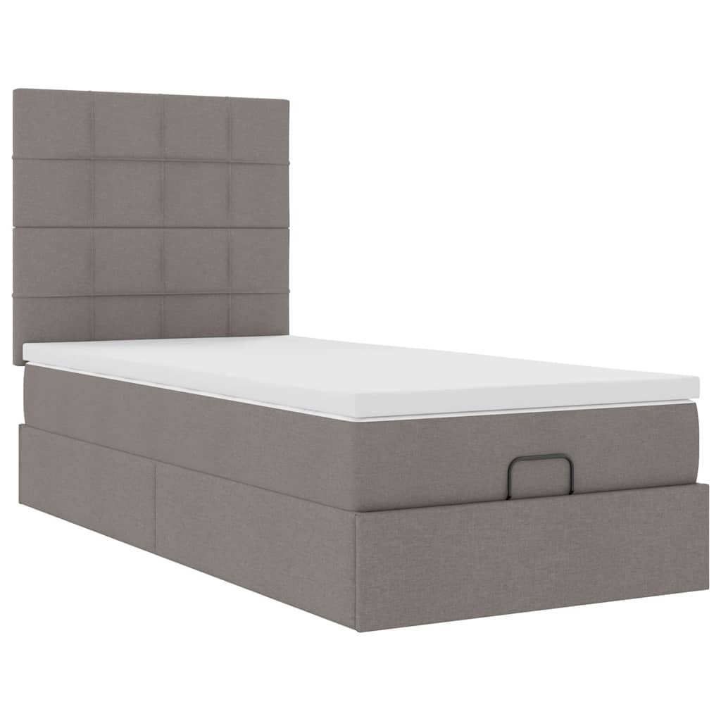 Ottoman bed met matras 90x200cm stof taupe