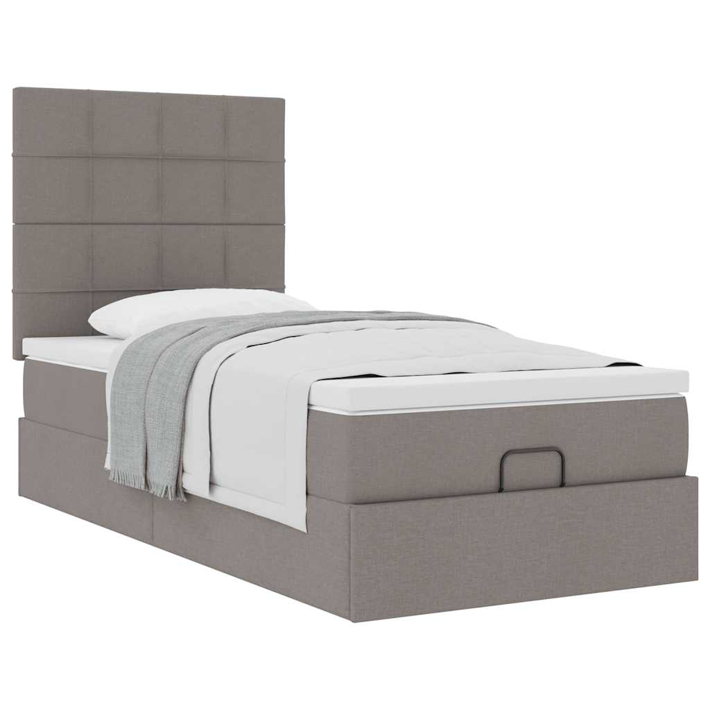 Ottoman bed met matras 90x200cm stof taupe