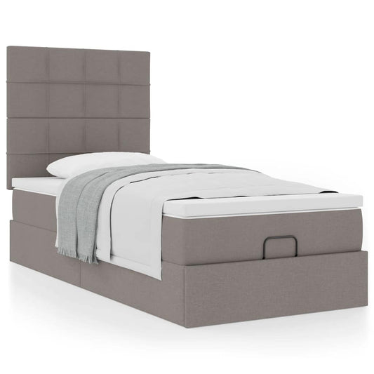 Ottoman bed met matras 90x200cm stof taupe