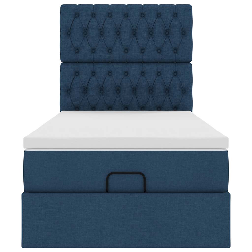 Ottoman bed met matras 90x200cm stof blauw