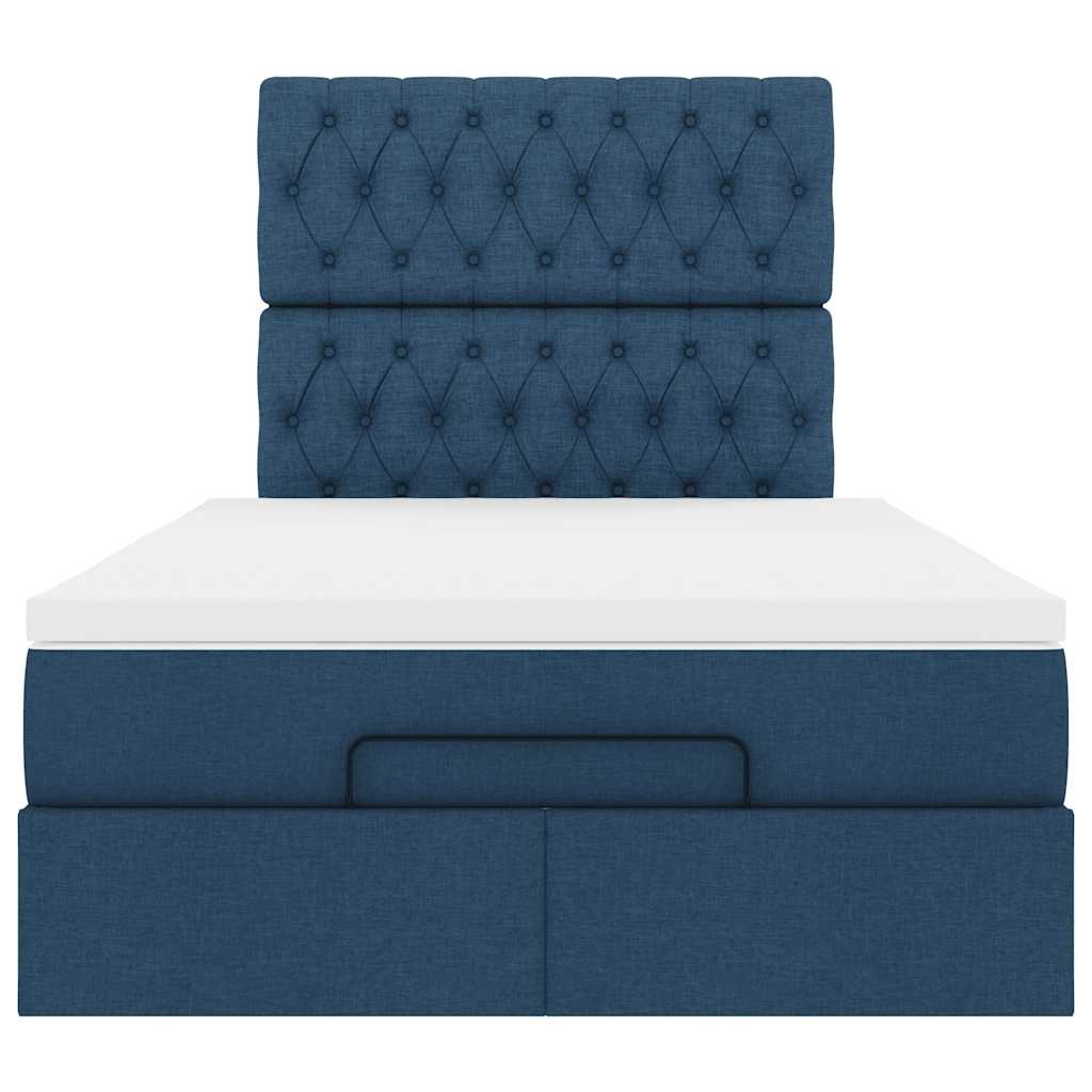 Ottoman bed met matras 120x190 cm stof blauw