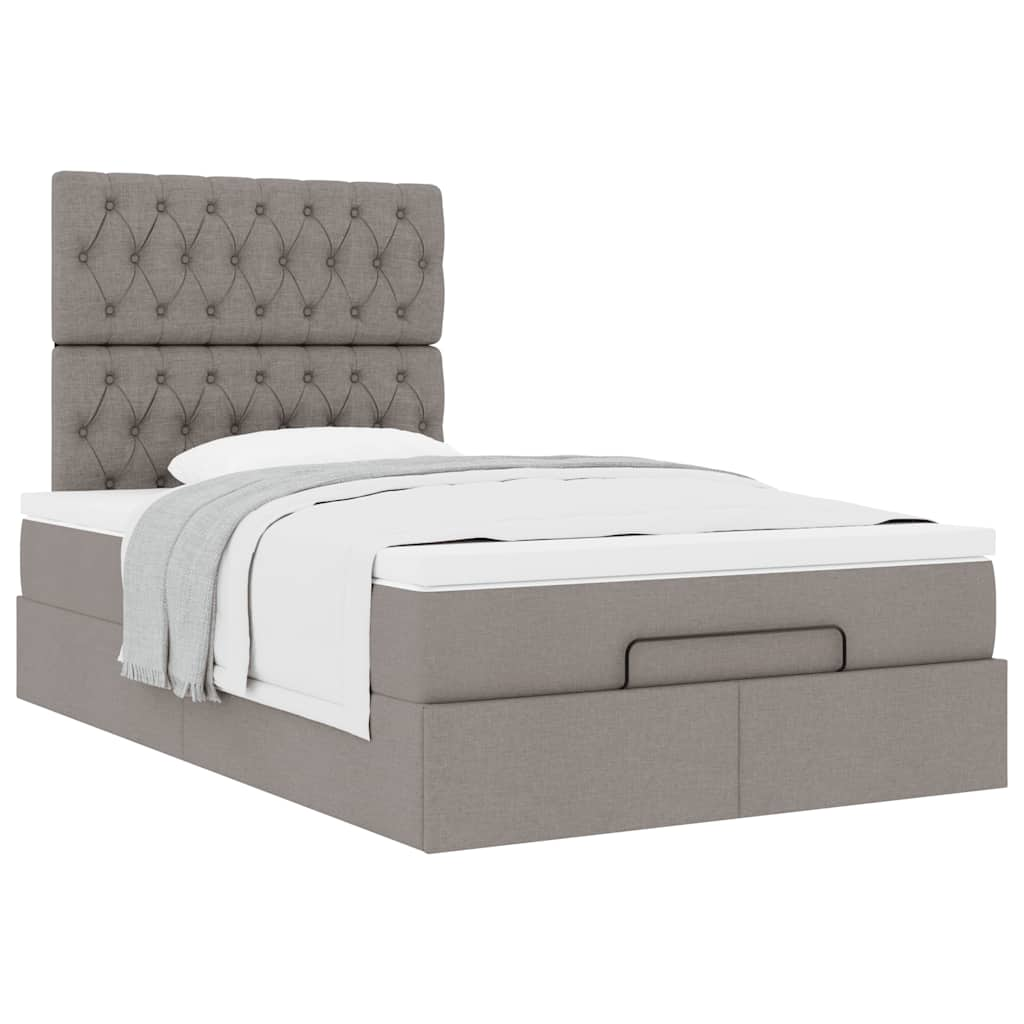 Ottoman bed met matras 120x200cm stof taupe