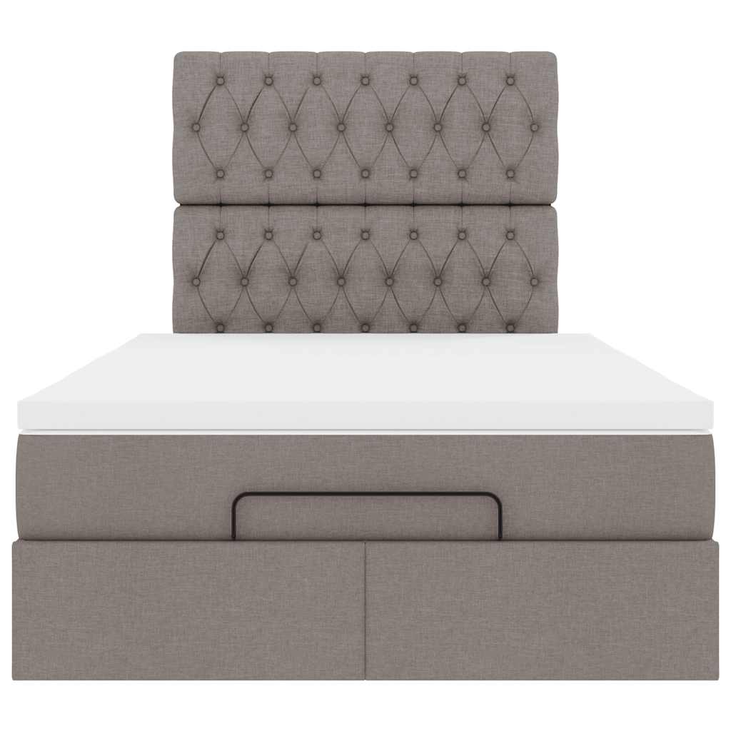 Ottoman bed met matras 120x200cm stof taupe