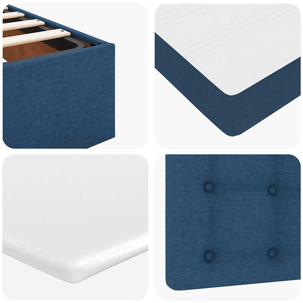 Ottoman bed met matras 120x190 cm stof blauw