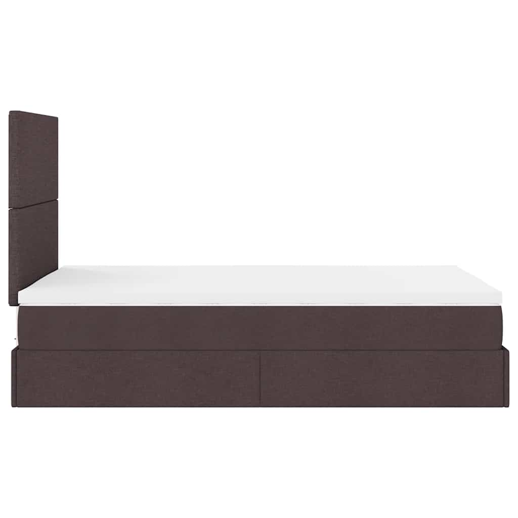 Ottoman bed met matras en LED's 120x190 cm stof donkerbruin