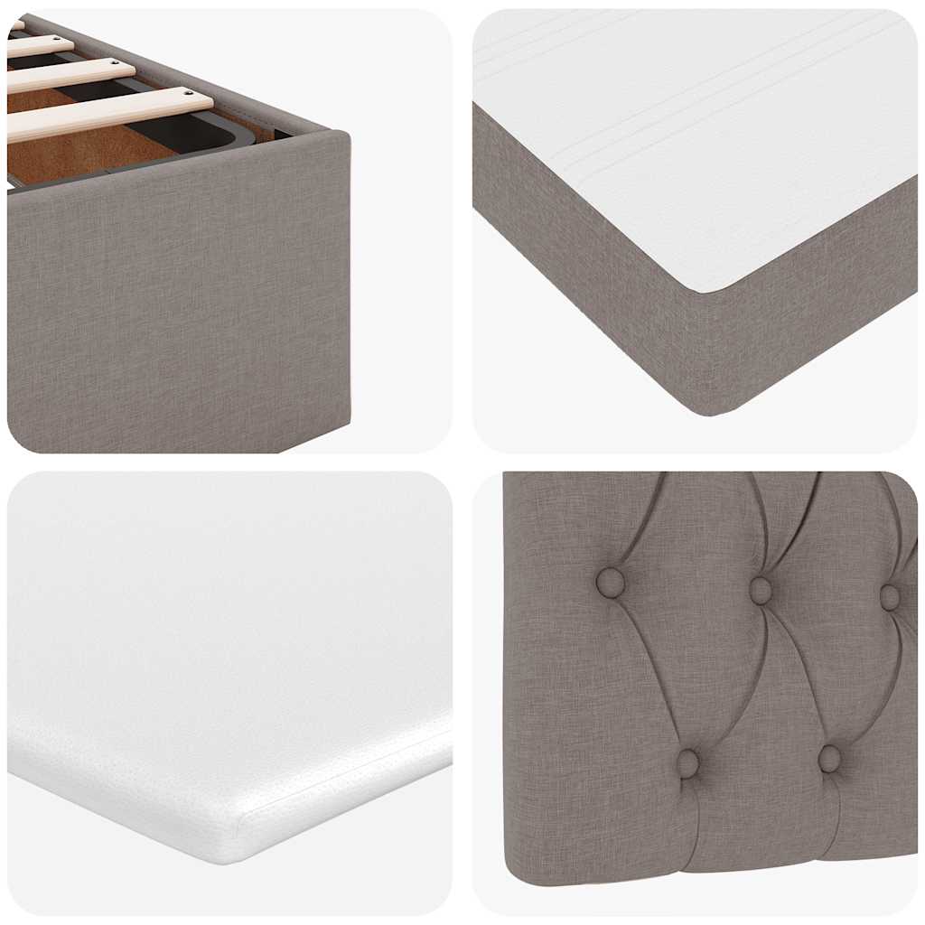 Ottoman bed met matras en LED's 120x190 cm stof taupe