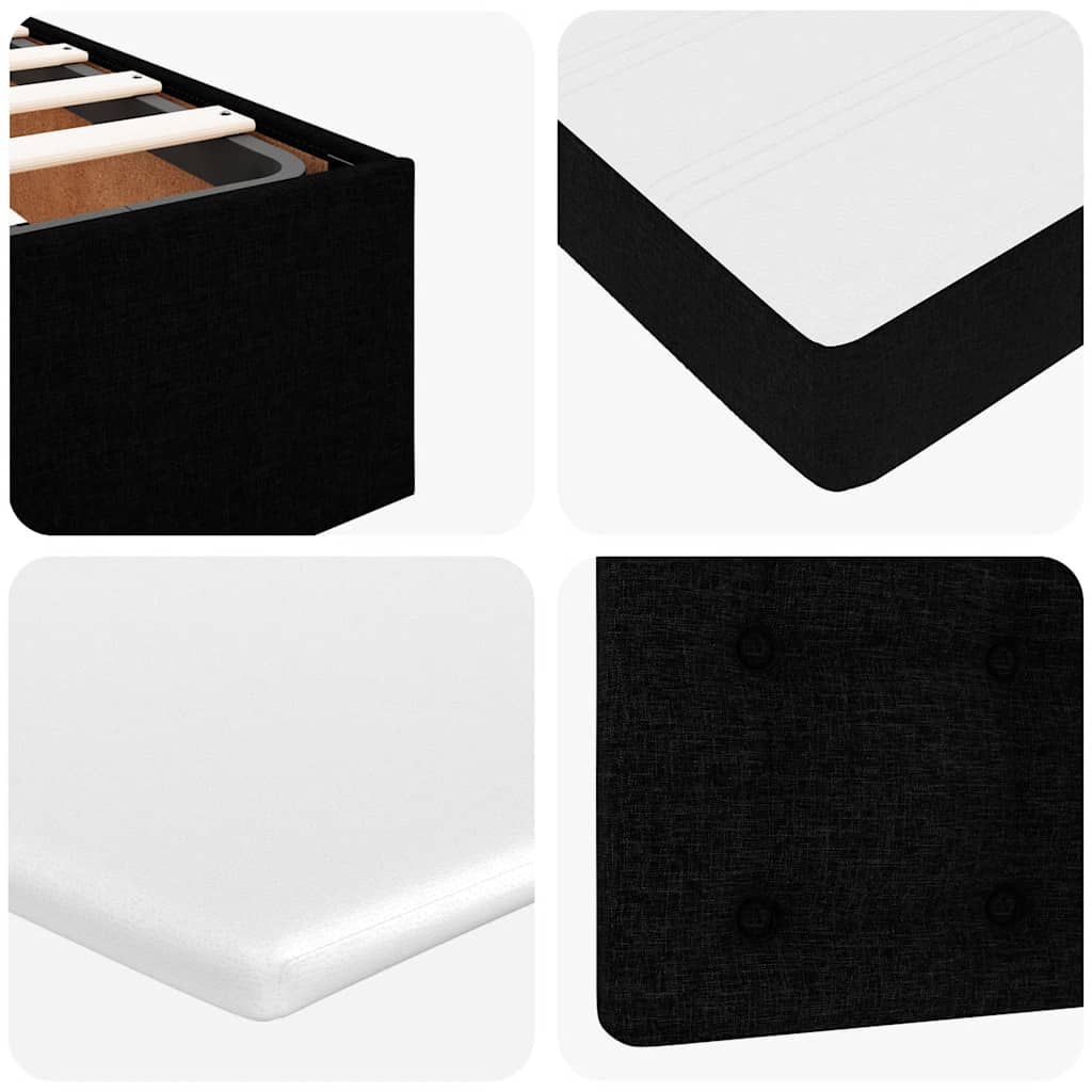 Ottoman bed met matras en LED's 120x190 cm stof zwart