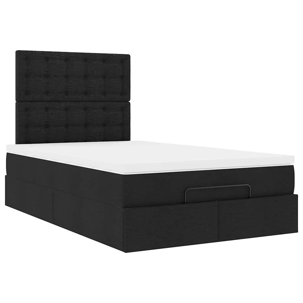 Ottoman bed met matras en LED's 120x190 cm stof zwart