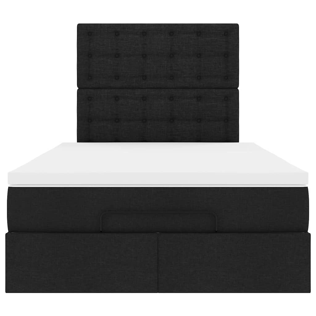 Ottoman bed met matras en LED's 120x190 cm stof zwart