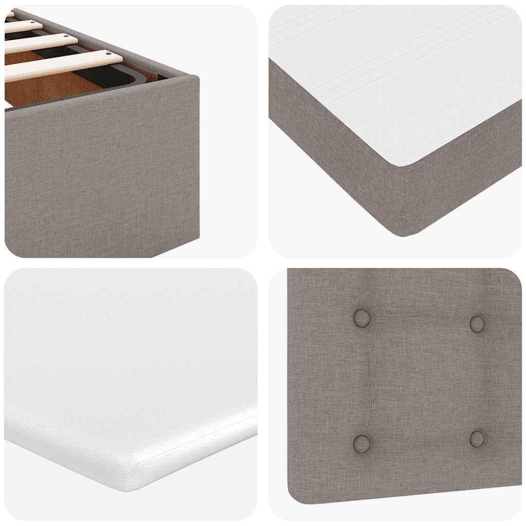 Ottoman bed met matras en LED's 120x190 cm stof taupe