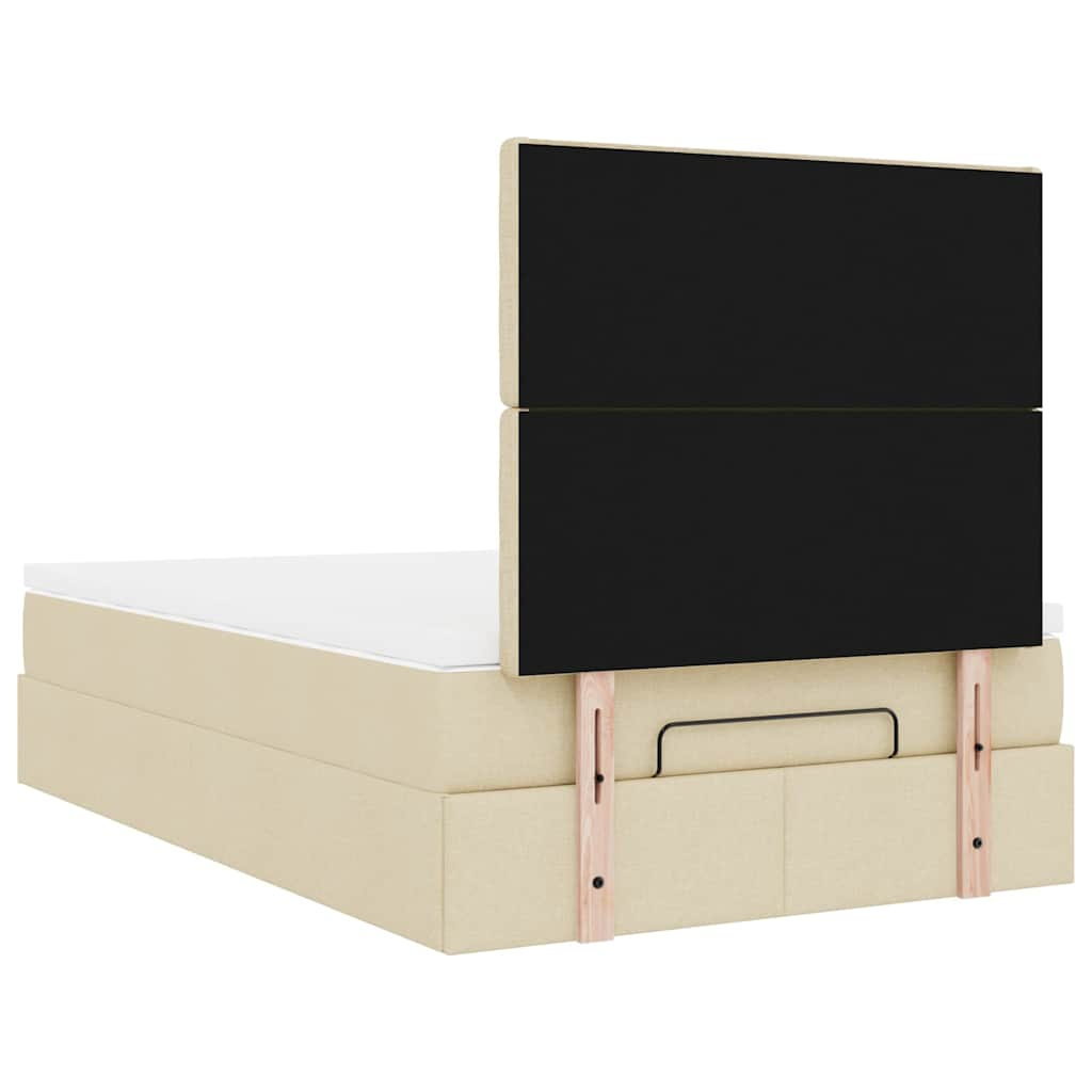 Ottoman bed met matras en LED's 120x190cm stof crèmekleurig