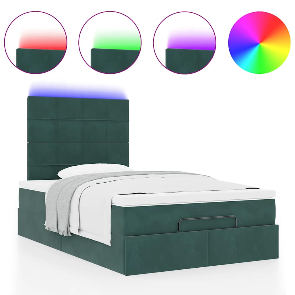 Ottoman bed met matrassen en LED's 120x200cm fluweel