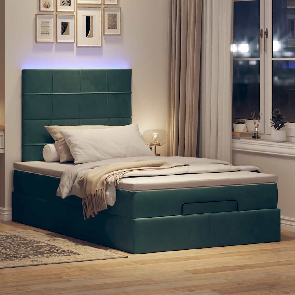 Ottoman bed met matrassen en LED's 120x200cm fluweel