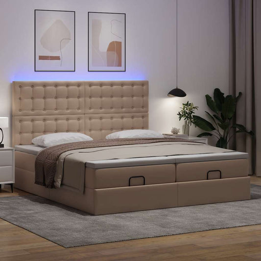 Ottoman bed met matrassen en LED's 180x200cm kunstleer