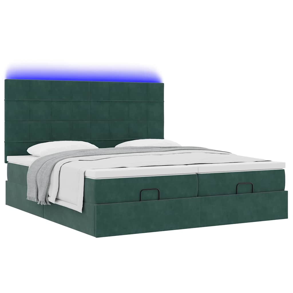 Ottoman bed met matrassen en LED's 160x200cm fluweel