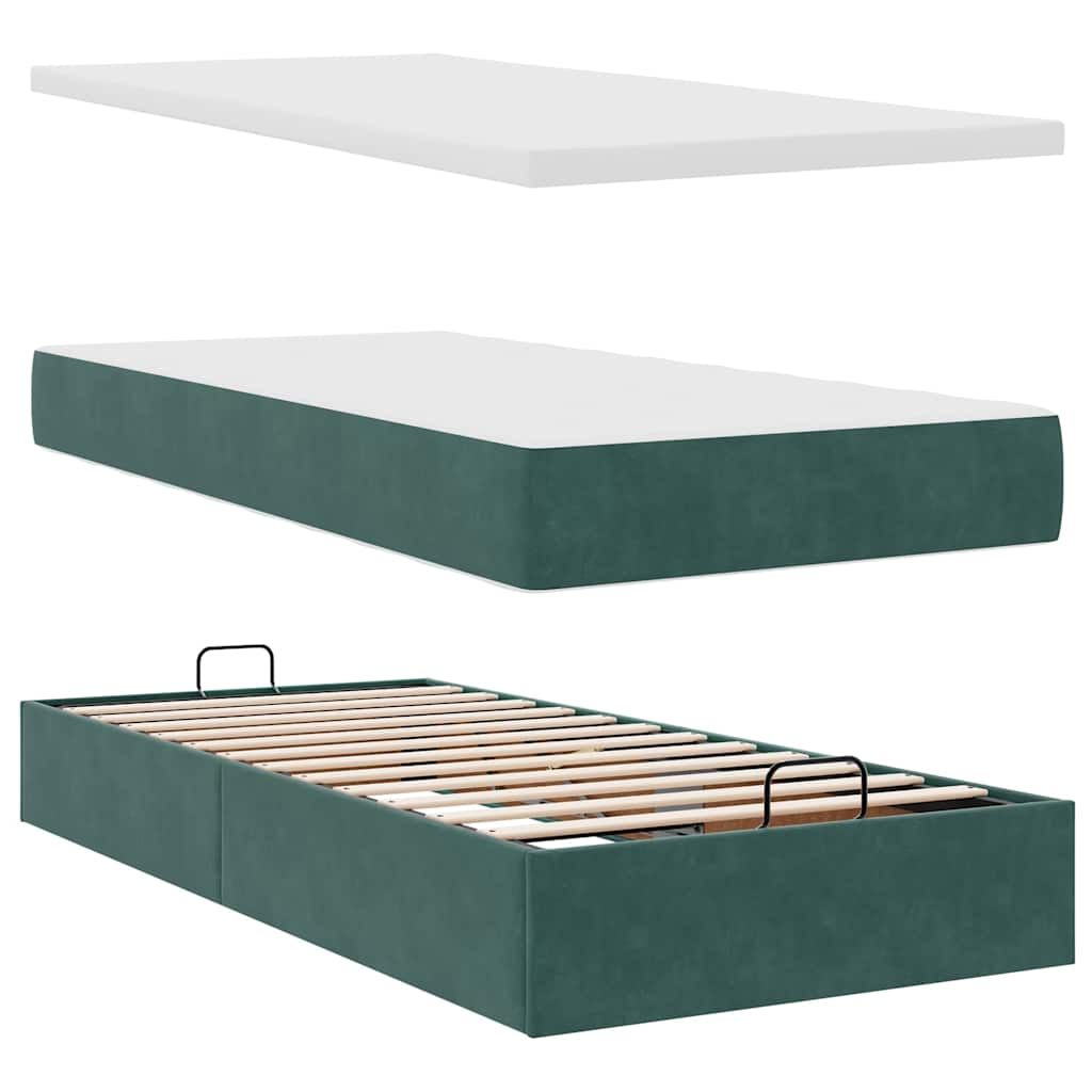 Ottoman bed met matrassen en LED's 180x200cm fluweel