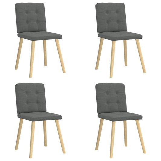 Eetkamerstoelen 4 st stof donkergrijs