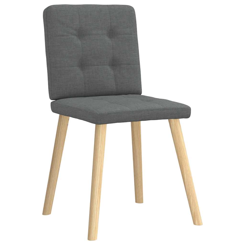 Eetkamerstoelen 6 st stof donkergrijs