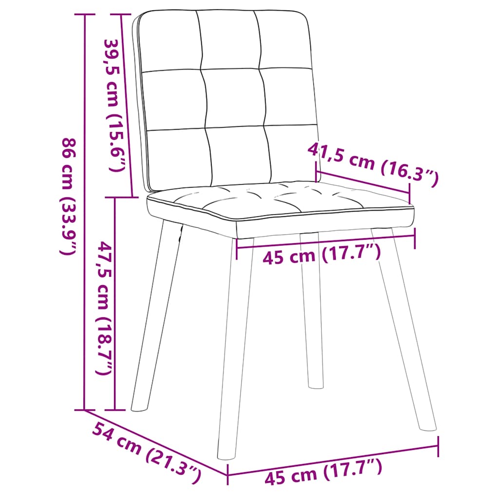 Eetkamerstoelen 6 st stof donkergrijs