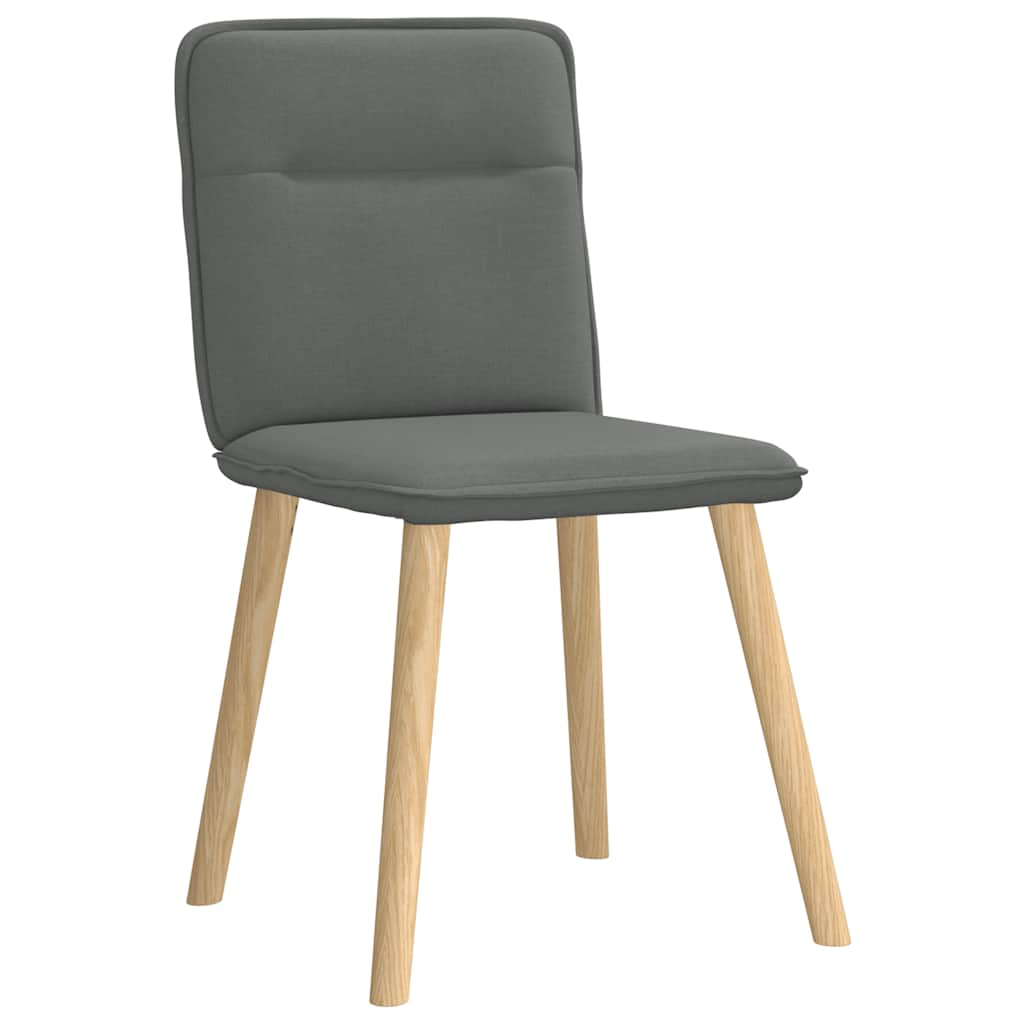 Eetkamerstoelen 6 st stof donkergrijs